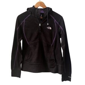North Face TKA Micro Black & Purple half zip hoodie- M